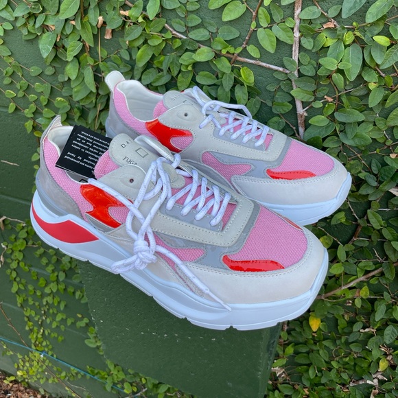 NWT | D.A.T.E. | Fuga Sneakers Pink/Red/Grey | US 9.5 - Picture 6 of 14